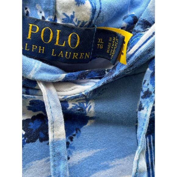 POLO RALPH LAUREN MEN'S ALOHA HAWAII BEACH FLORAL PRINT COTTON HOODIE XL TG - Picture 3 of 4